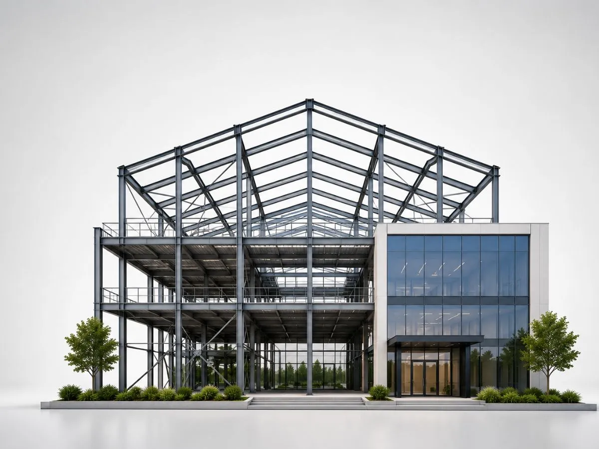 3D structural model of a multi-storey steel frame building